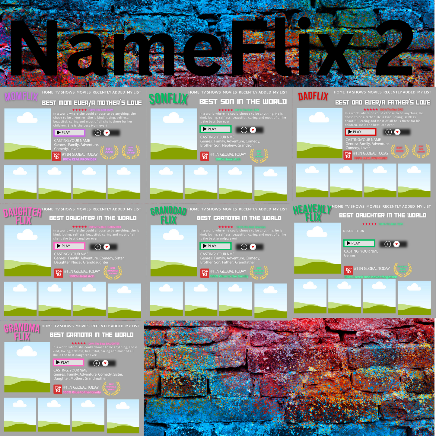 11x8 Name Flix Picture With Frame