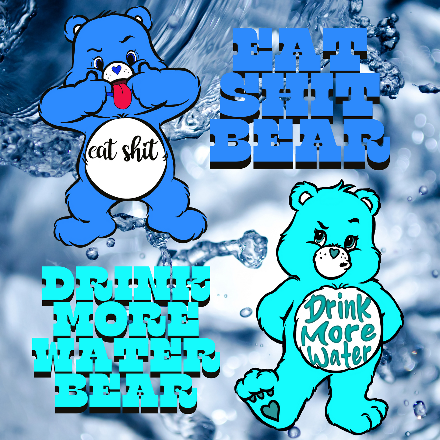 Don’t Care Bears Shot Glasses set of 4